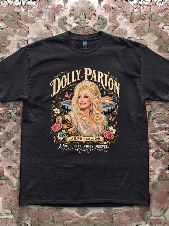Gildan Tops - Dolly Parton  A Voice That Echoes Forever Memorial Vintage  T-Shirt